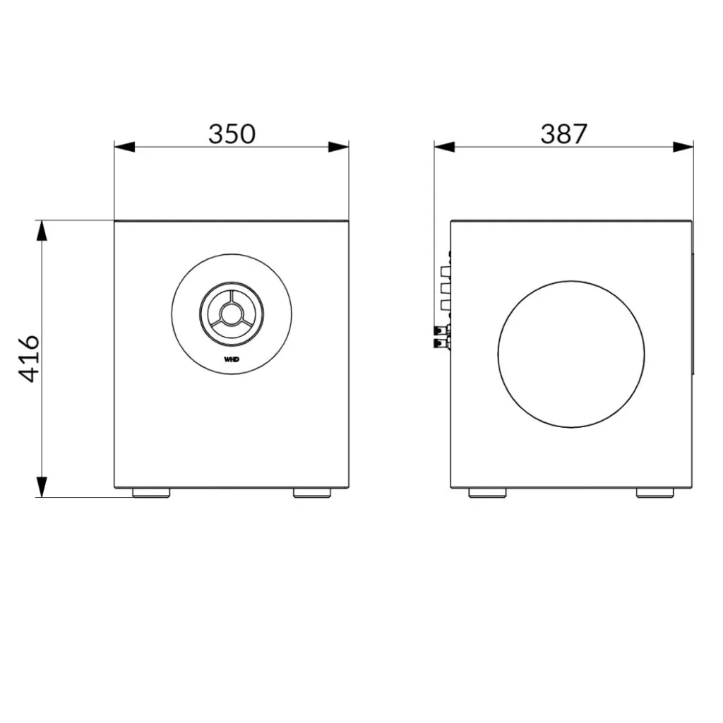 WHD A 500 - Aktív mélynyomó (Fekete, 250W) - 4. kép