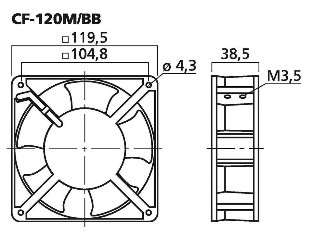 CF-120M_BB Axial fan - view 2