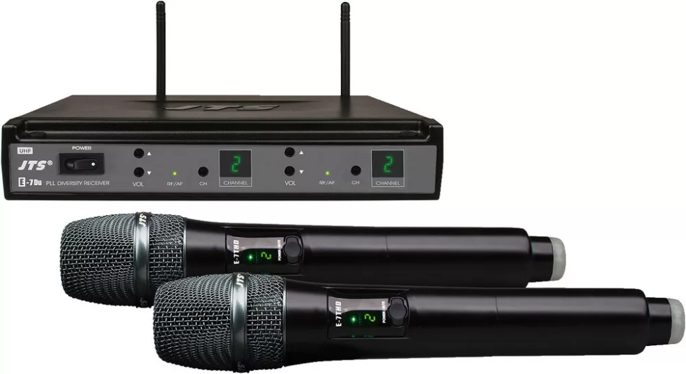 E-7HHSETD/5 2-csatornás UHF PLL vezeték nélküli audio szett (2 db E-7THD/5 adó + 1 db E-7DU/5 vevő)
