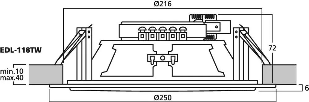 EDL-118TW 100 V-os PA álmennyezeti hangszóró - 2. kép