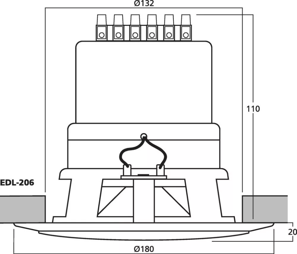 EDL-206 Időjárásálló, süllyeszthető PA hangszórók - 3. kép