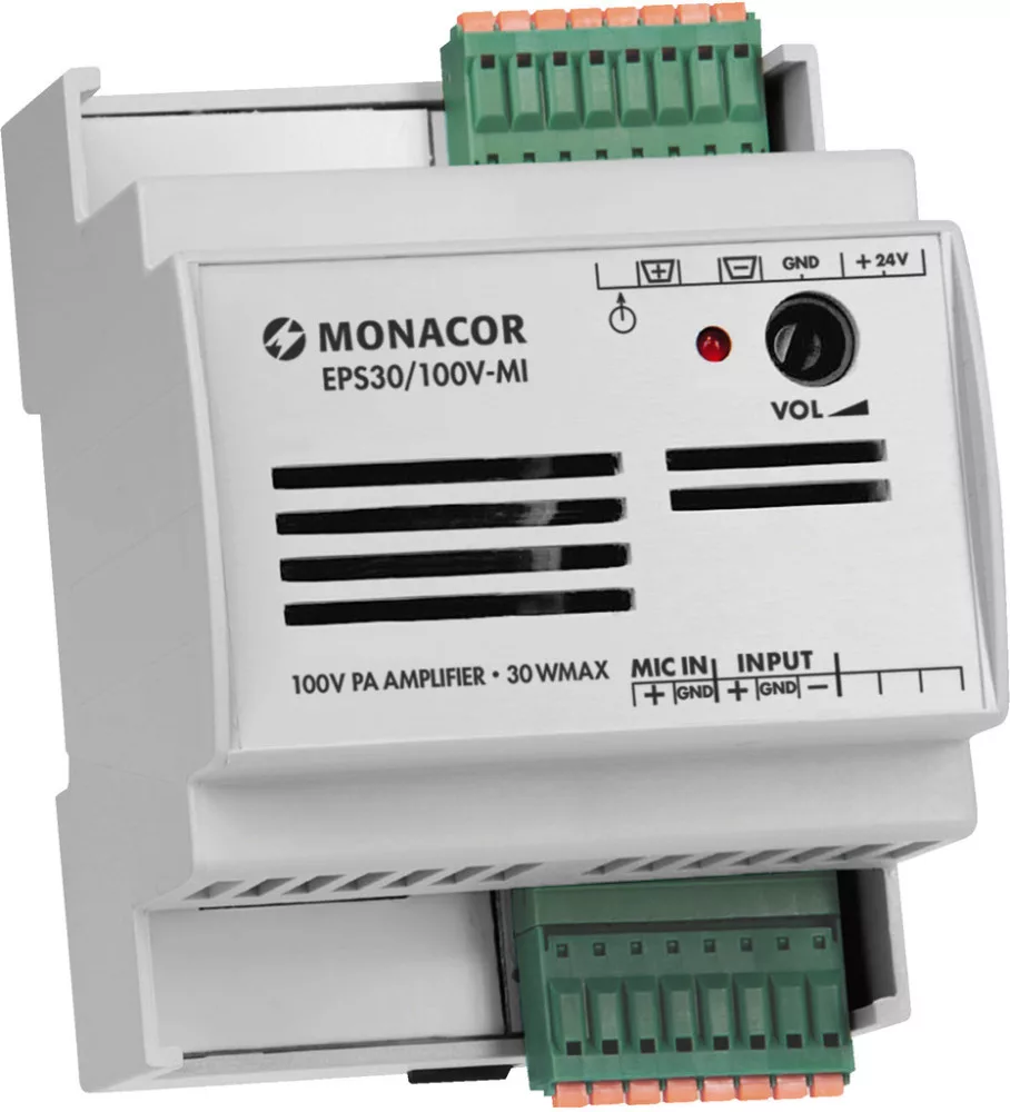 EPS30_100V-MI 100 V PA amplifier, DIN rail