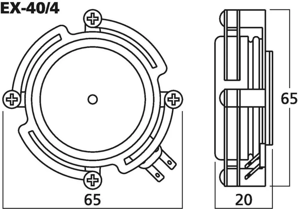 EX-40/4 Audio gerjesztő (rezonátor), 20 W, 4 Ohm - 2. kép