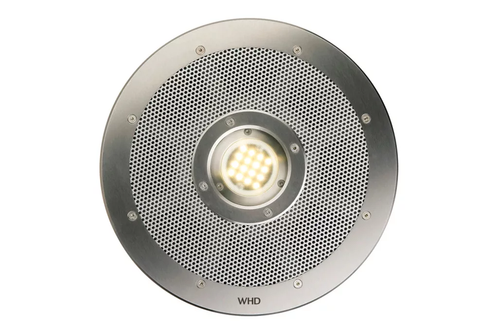 IG340LED4 IG 340 LED-4 Ohm rozsdamentes steel padlóba recessed / flush-mount speaker – LED-es hangulatvilágítással