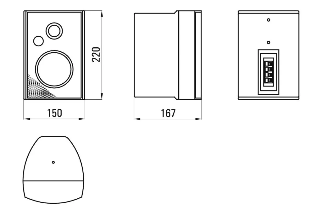 WHD Mini 4 - időjárásálló Hi-Fi hangszóró, 100V (Fekete) - 3. kép