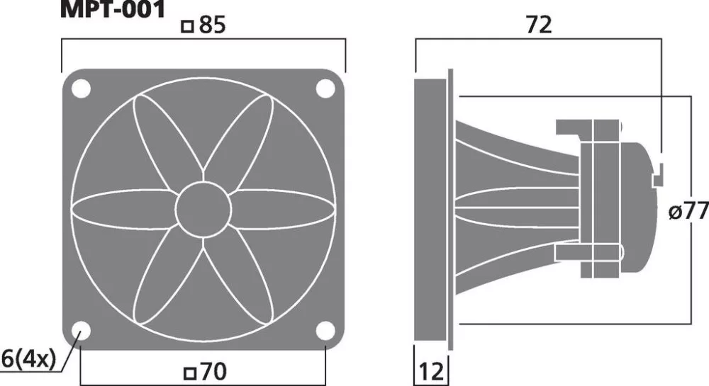 MPT-001 Piezo tweeter - view 2