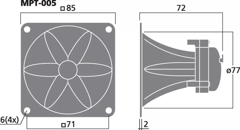 MPT-005 Piezo tweeter - view 2