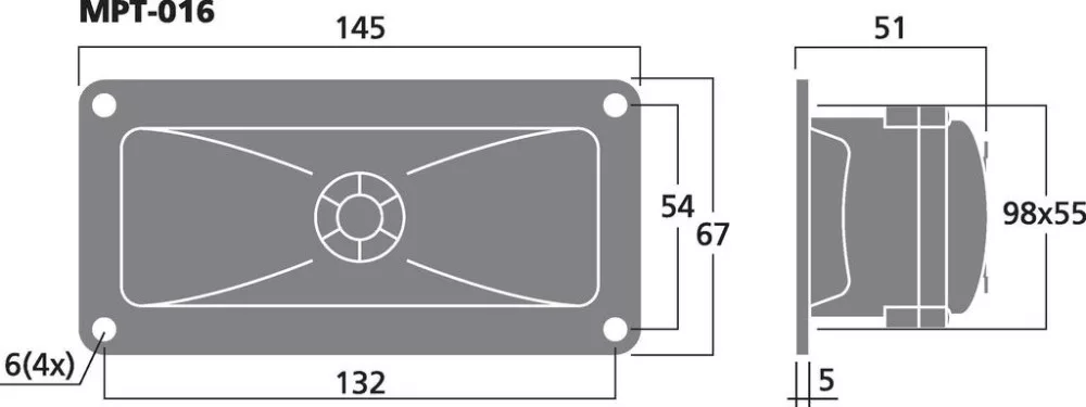 MPT-016 Piezo tweeter - view 2
