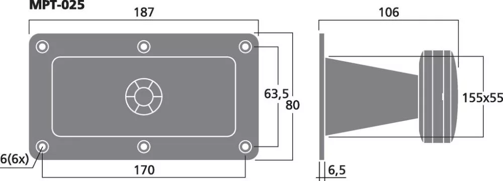 MPT-025 Piezo tweeter - view 2