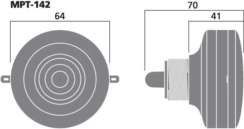 MPT-142 Piezo magassugárzó nyomókamrás meghajtó - 2. kép