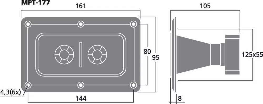 MPT-177 Piezo tweeter - view 2