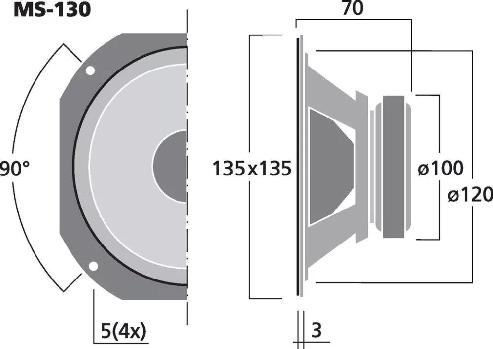 MS-130 Hi-Fi középsugárzó, 250W max , 8Ω - 3. kép
