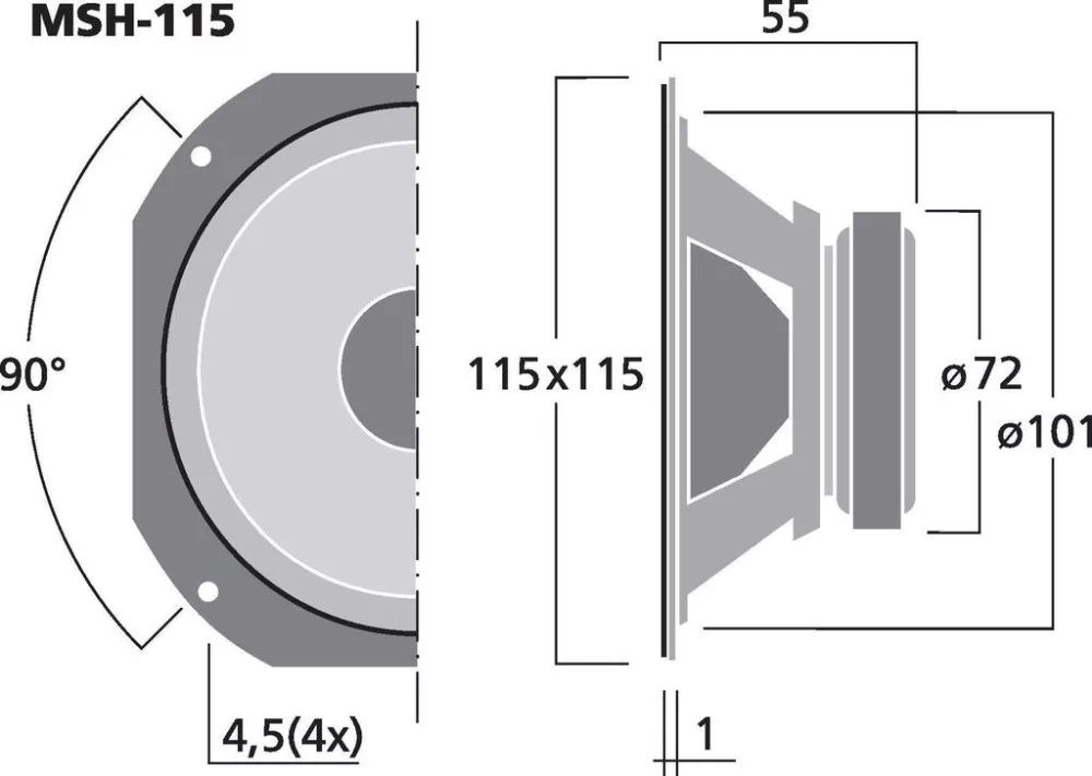 MSH-115 Hi-Fi középsugárzó, 120W max , 8Ω - 3. kép
