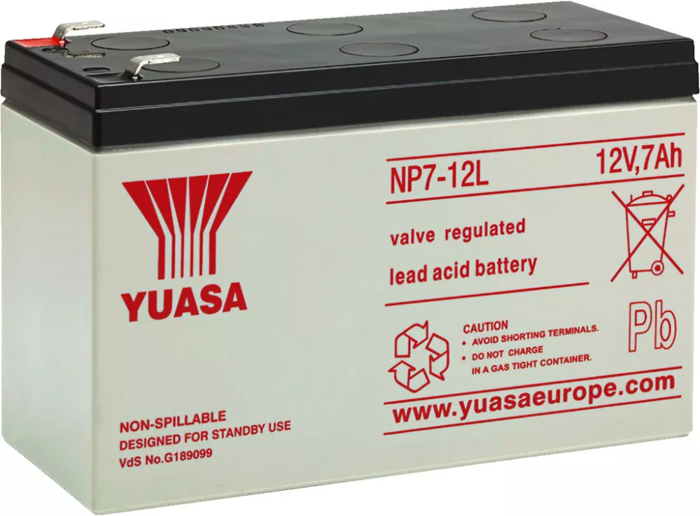 NPA-12_7-1 YUASA rechargeable lead battery, 12 V, 7.0 Ah