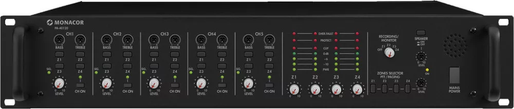 PA-40120 4 zone mono mixer amplifier