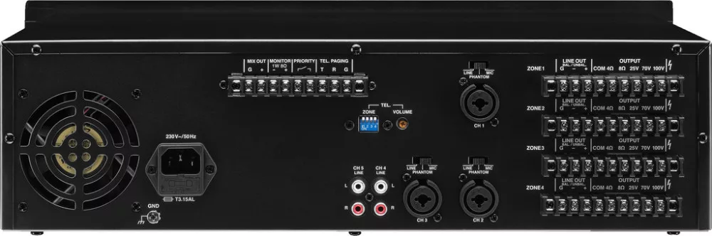 PA-4040 4-zónás mátrix keverőerősítő - 3. kép