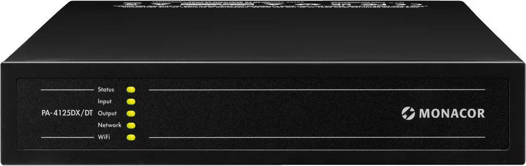 PA-4125DX_DT Dante ® -enabled 4-zone multifunctional amplifier, 4 x 125 W, 2 x 250 W
