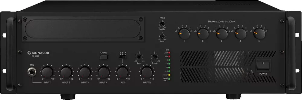 PA-5240 5-zone PA mono keverőerősítők