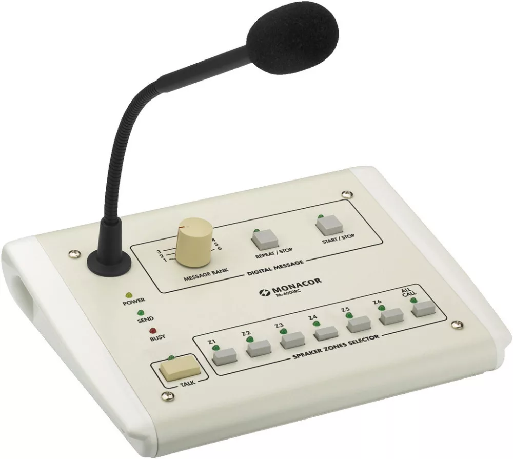 PA-6000RC PA zone-selector paging microphone