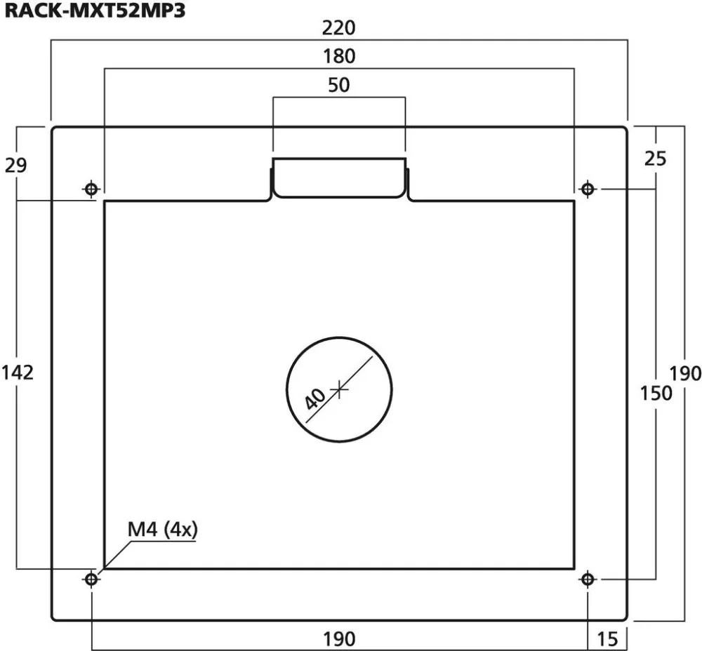 RACK-MXT52MP3 Fali beépítődoboz az alábbihoz: MXT-52MP3 - 3. kép