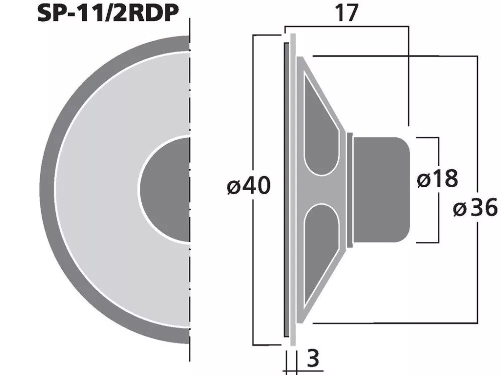 SP-11_2RDP Mini Süllyeszthető Hangszórók, 8Ω - 2. kép