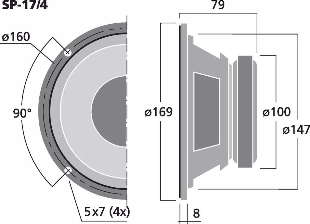 SP-17_4 Univerzális hangszóró, 60W max , 4Ω - 2. kép