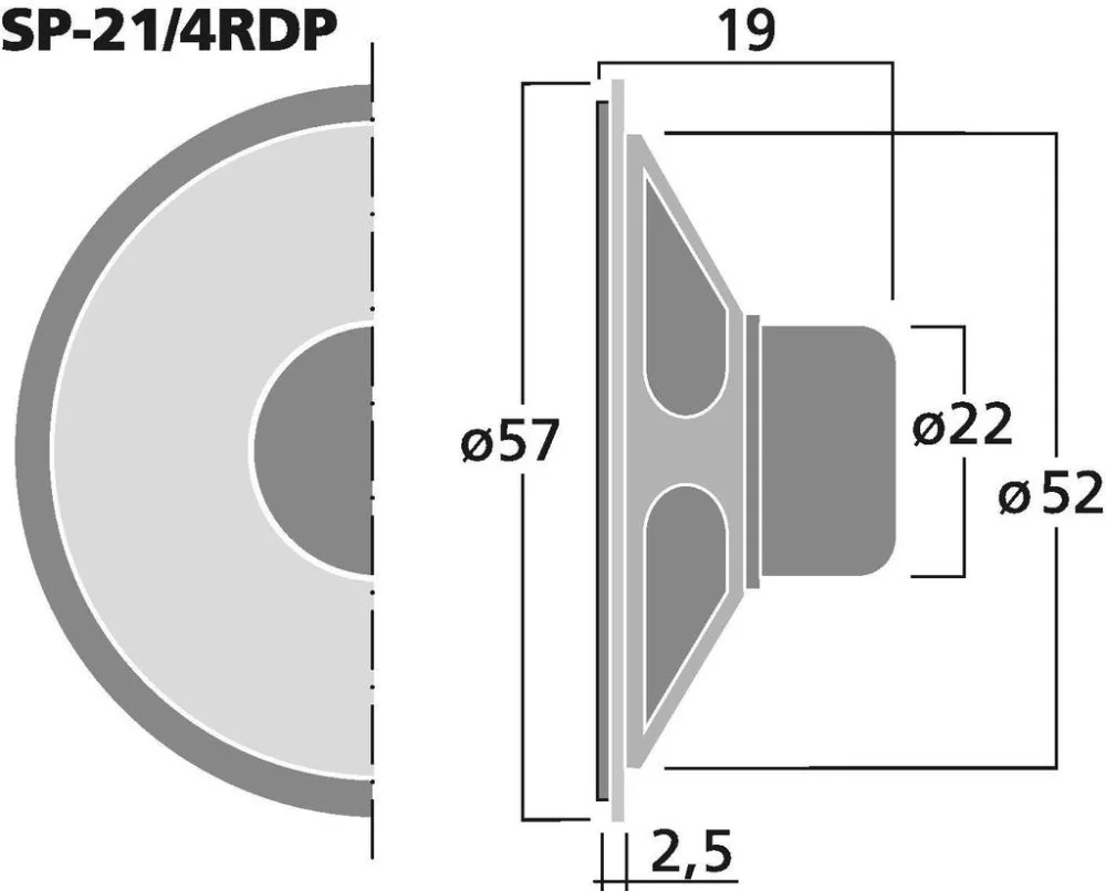 SP-21_4RDP Mini Süllyeszthető Hangszórók, 8Ω - 2. kép