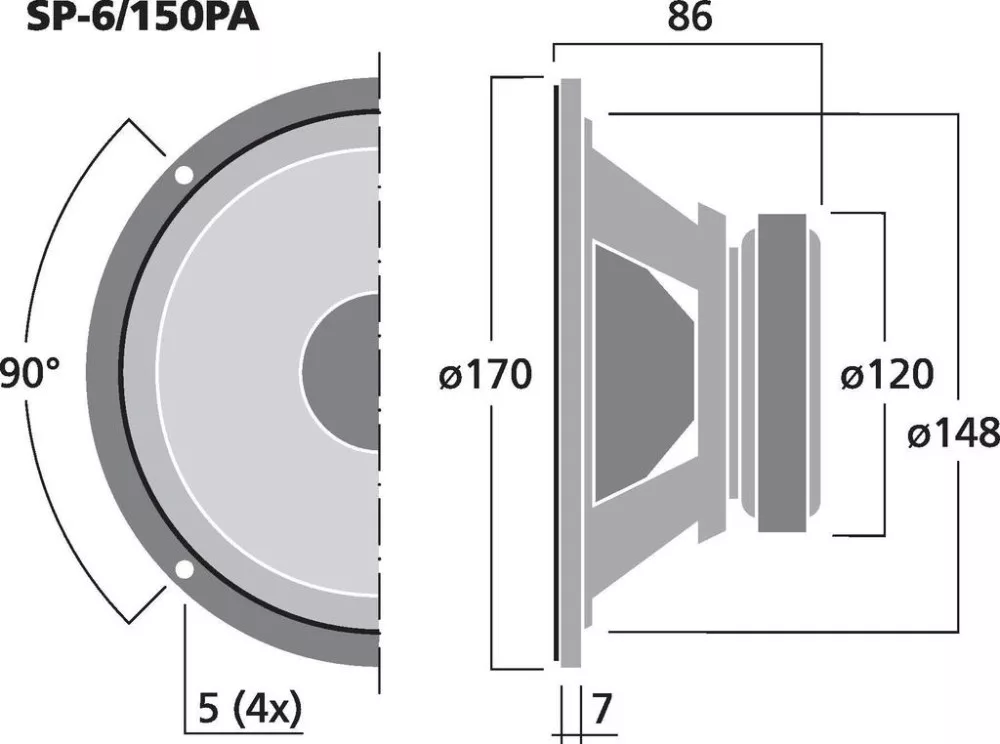 SP-6_150PA PA középsugárzó, 300W max , 8Ω - 3. kép