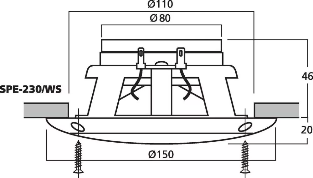 SPE-230_WS Süllyeszthető hangszórópárok - 2. kép