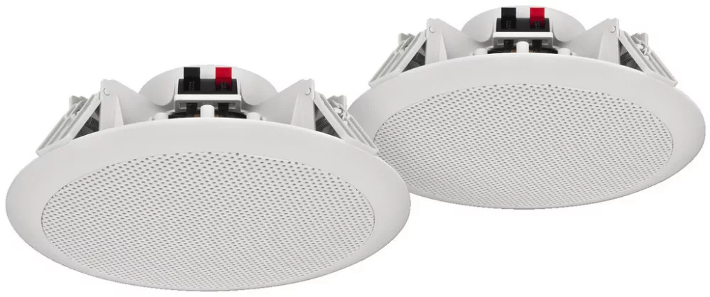SPE-284_WS Pair of weatherproof PA ceiling speakers, heat-resistant up to 100 °C.