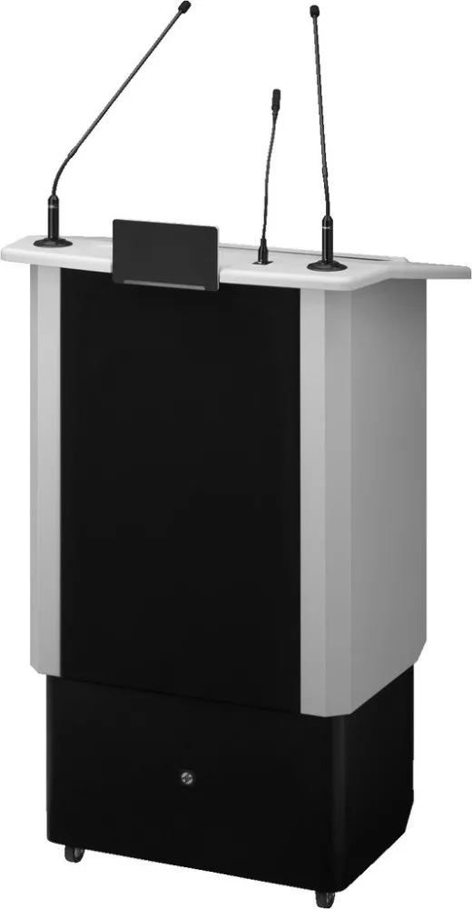 SPEECH-500_GR Professional lectern with electric height adjustment and integrated wireless amplifier system