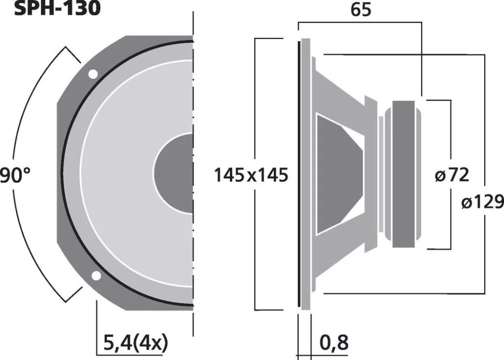 SPH-130 Hi-Fi mélyközépsugárzó, 80W max , 8Ω - 3. kép