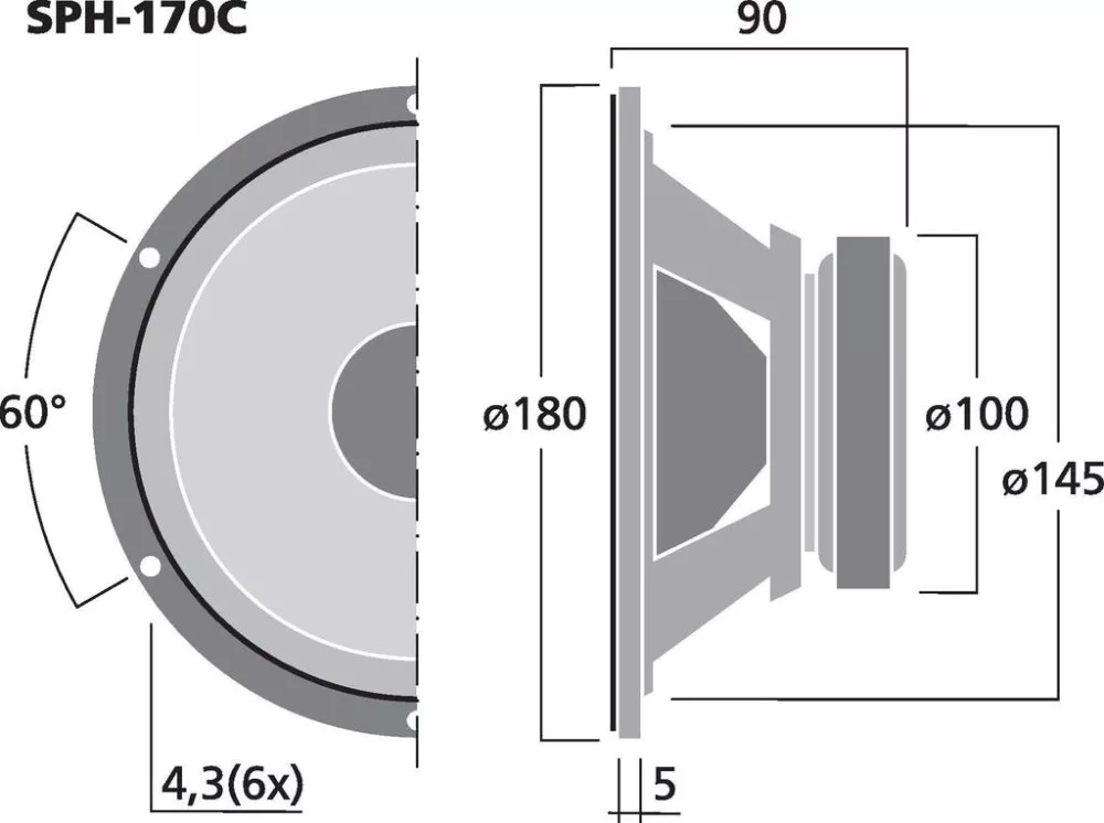 SPH-170C High-end mélyközépsugárzó, 120W max , 8Ω - 3. kép