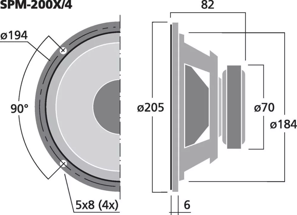 SPM-200X/4 Szélessávú hangszóró, 30W / 4 Ohm - 2. kép