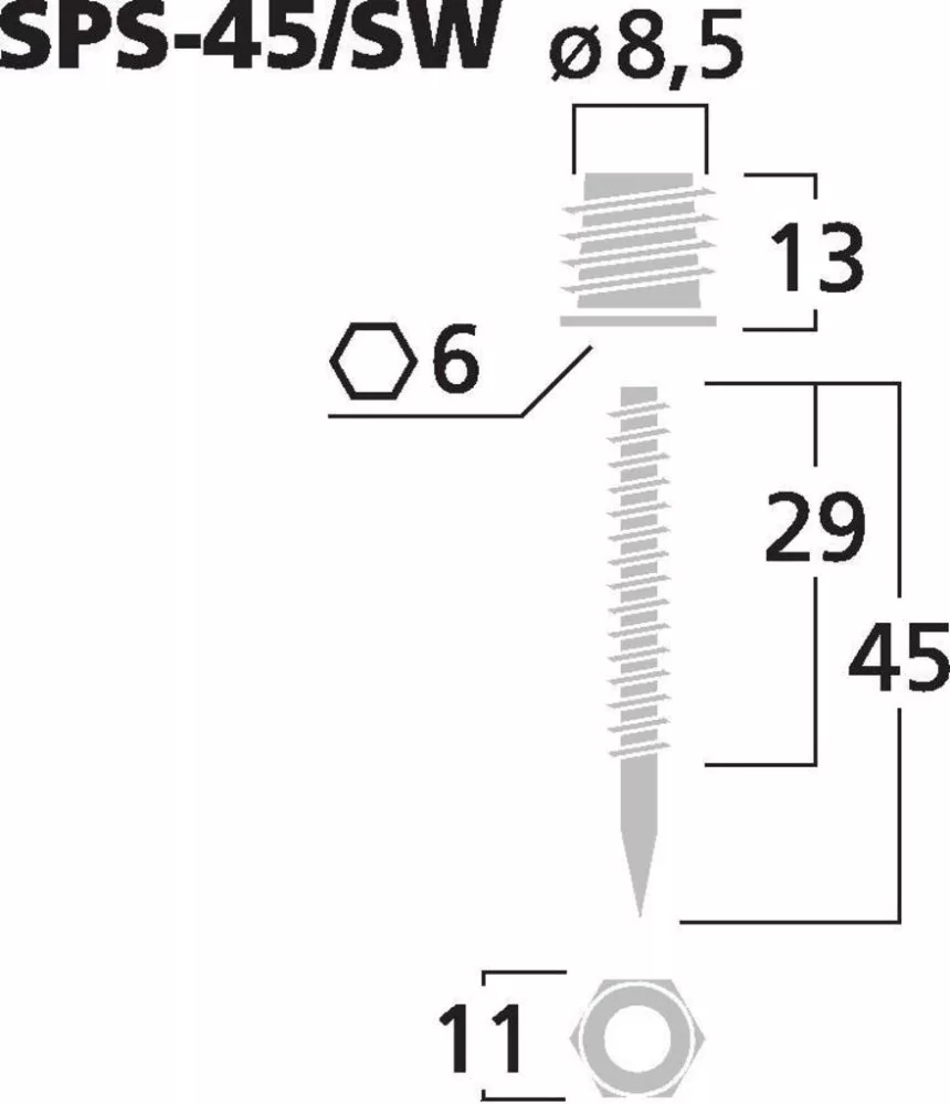 SPS-45_SW Hangdoboz tüske szett (4db-os) - 2. kép