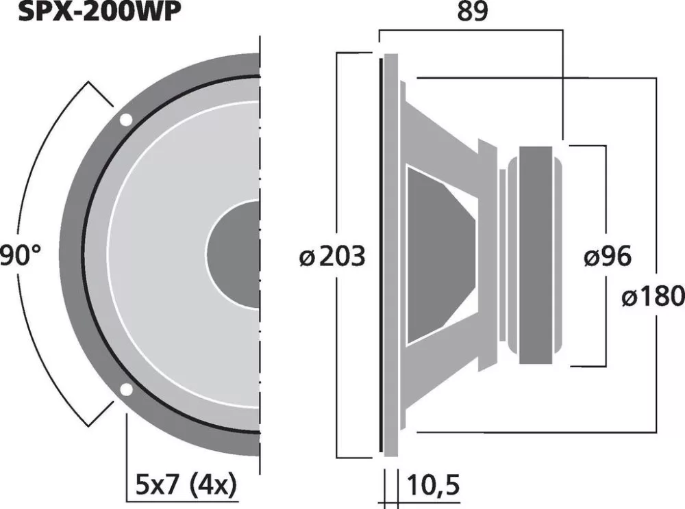 SPX-200WP Hi-fi Szélessávú hangszóró, 50W / 8 Ohm - 3. kép