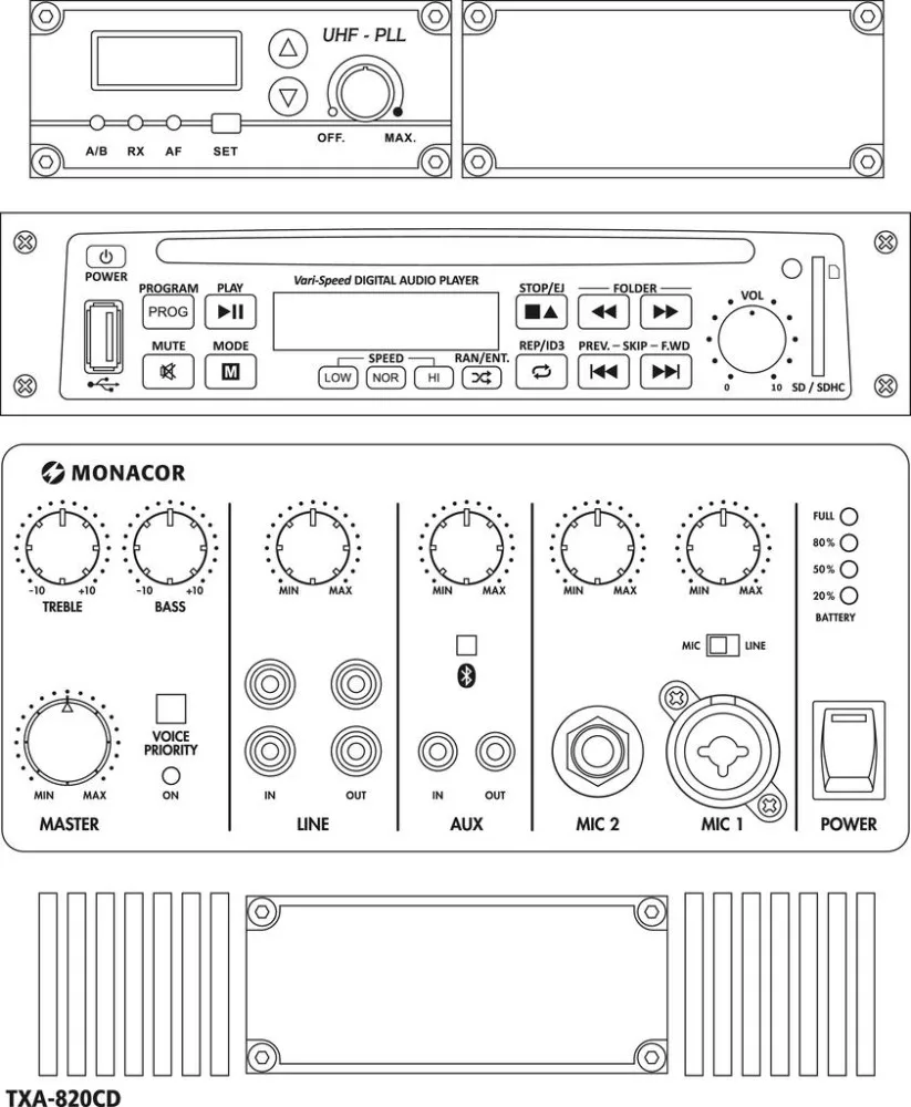 TXA-820CD Portable amplifier system - view 2