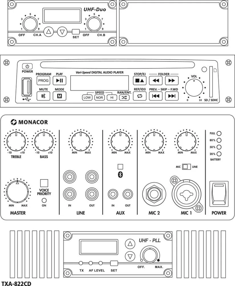TXA-822CD Portable amplifier system - view 3