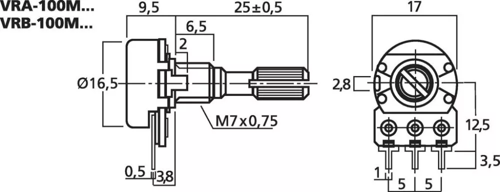 VRB-100M10 Mono potméterek - view 2