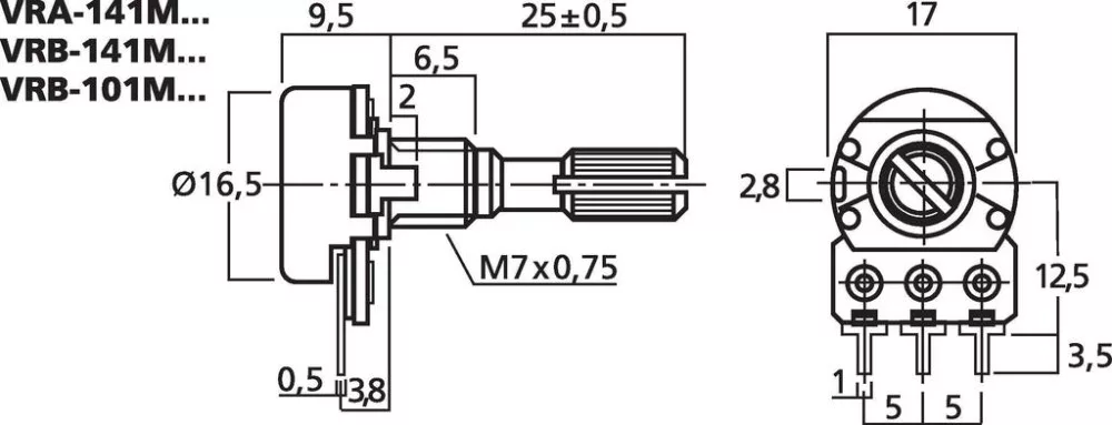 VRB-141M100 Mono potméterek - view 2