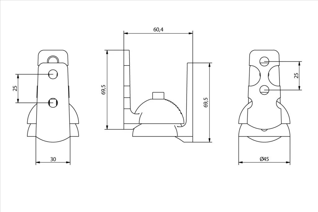 WHQB300W WH QB300, fehér – Gömbcsuklós fali tartó - 2. kép