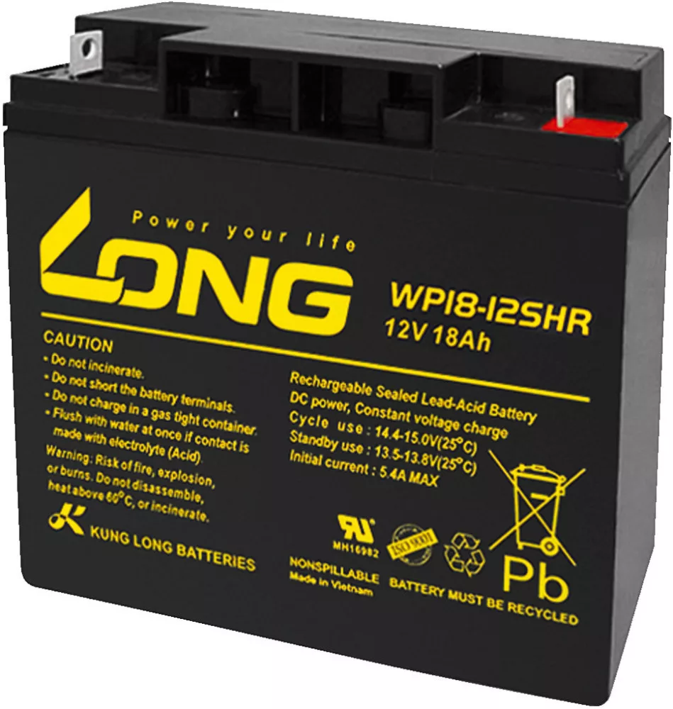 WP18-12SHR Rechargeable lead battery, 12 V, 18 Ah