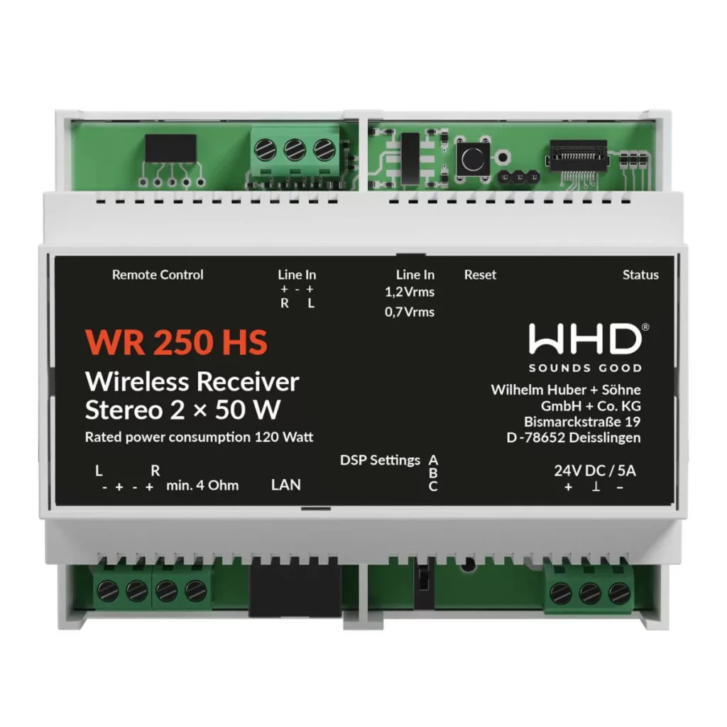 WR250DSPHS WR250DSP HS, szürke – Bluetooth-/(W)LAN vevőegység beépített sztereó erősítővel és DSP-vel