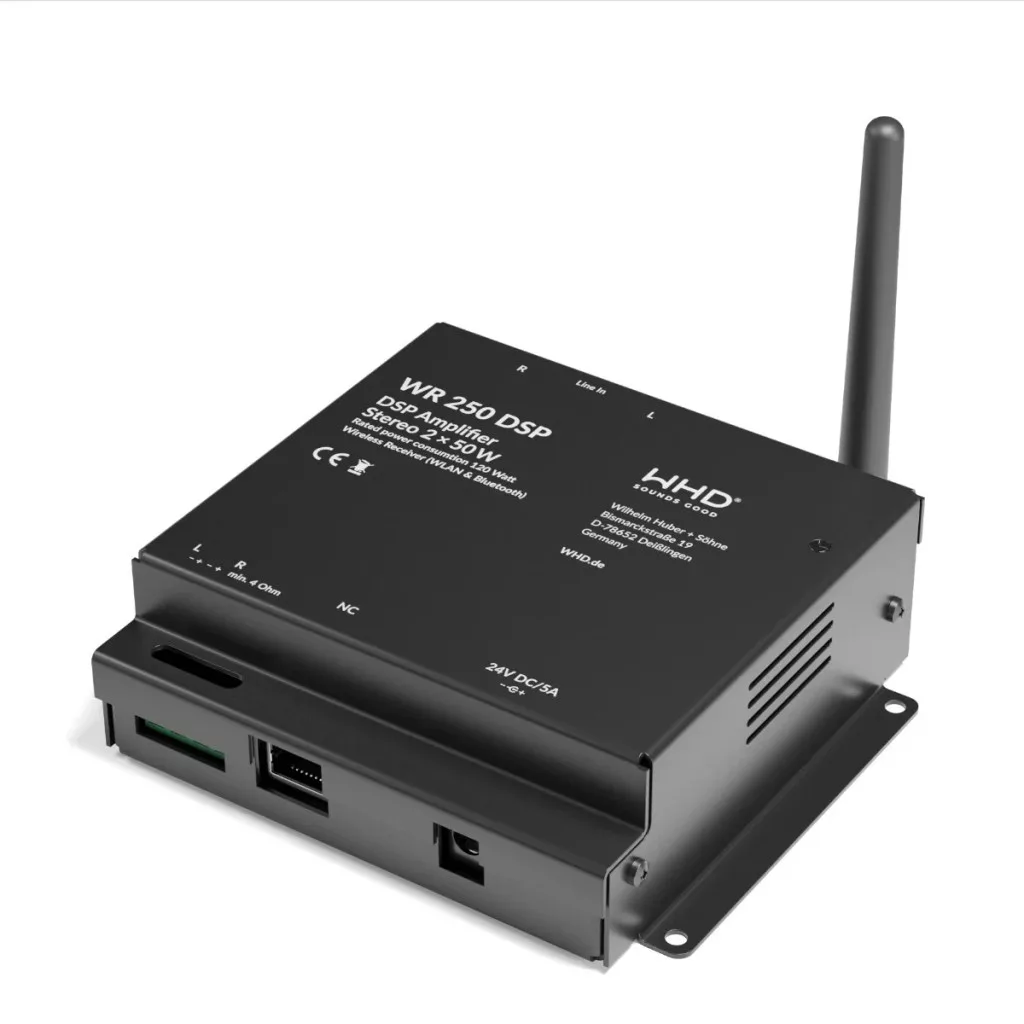 WR250DSP WR250 DSP– Bluetooth/WLAN vevő, beépített sztereó erősítővel és DSP-vel
