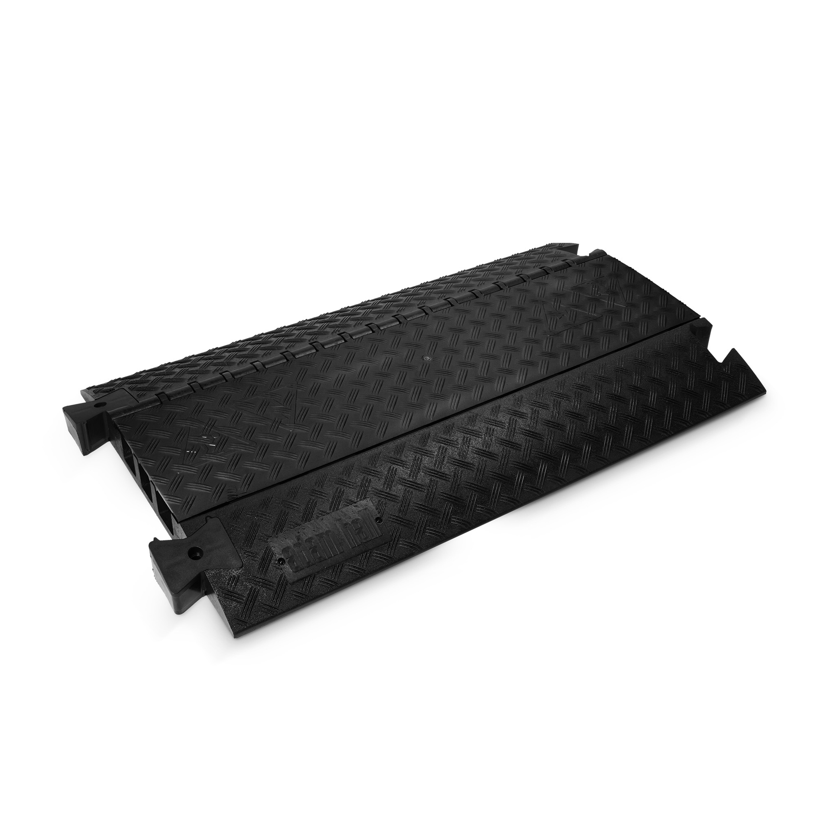 Defender 3 BLK - cable protector, 3-channel, openable lid / cover, 1000x600x75 mm, max. load 5 tonna, black