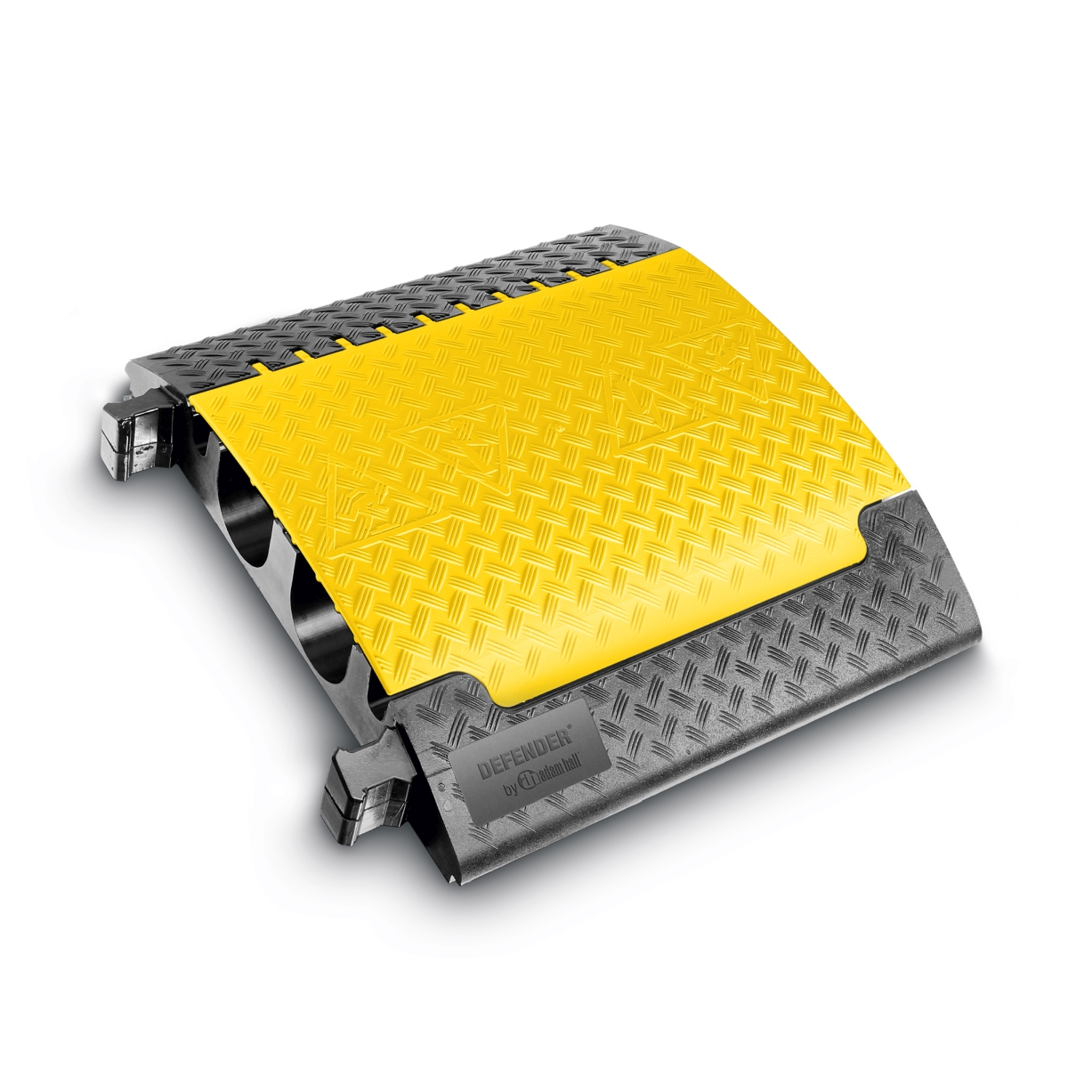 Defender ULTRA L - cable protector 2 + 2-channel, openable yellow lid / cover, max. load 6 tonna