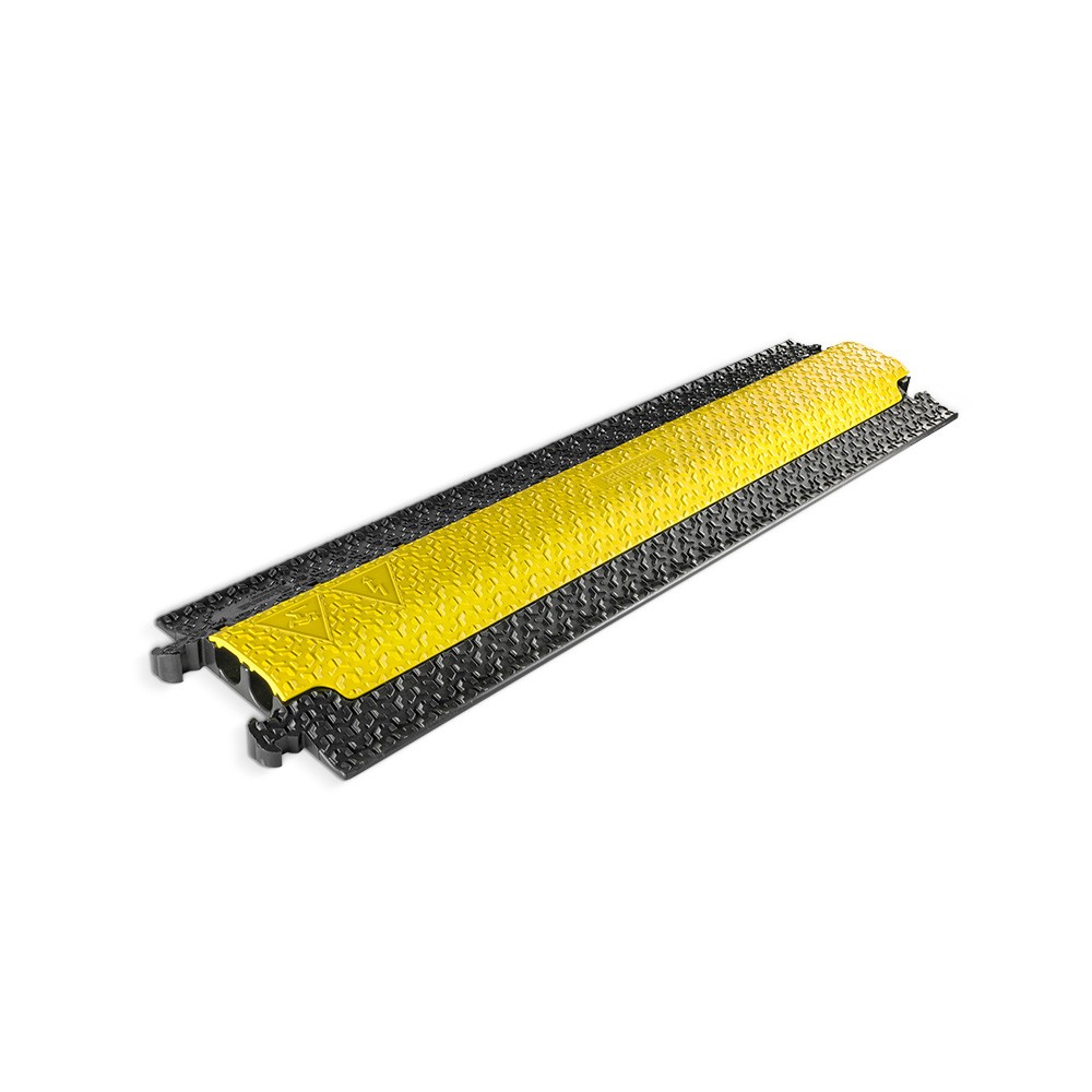 Defender MICRO 2 - cable protector 2-channel, openable yellow lid / cover, max. load 2 tonna