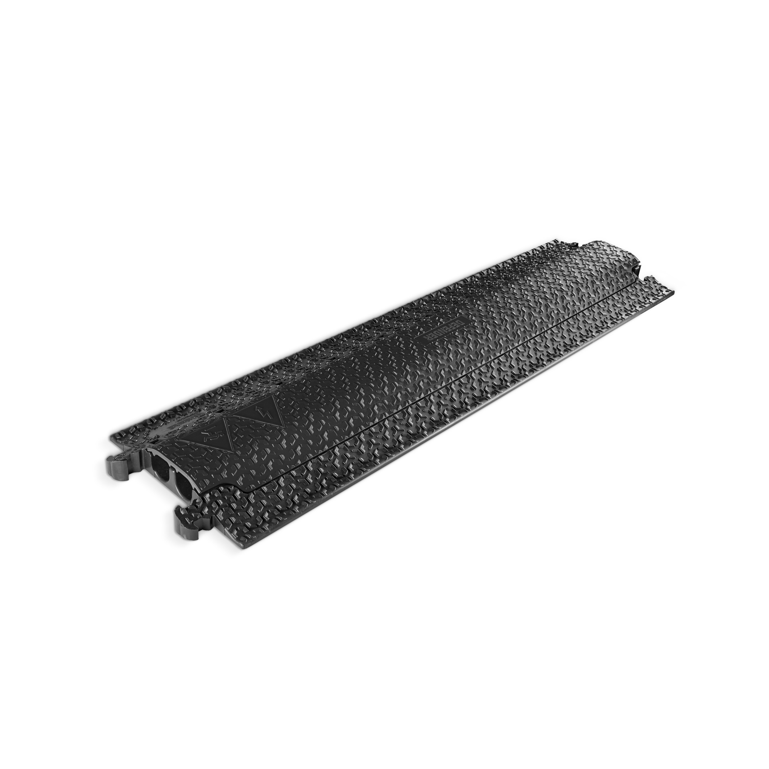 Defender MICRO 2 BLK - cable protector 2-channel, openable black lid / cover, max. load 2 tonna