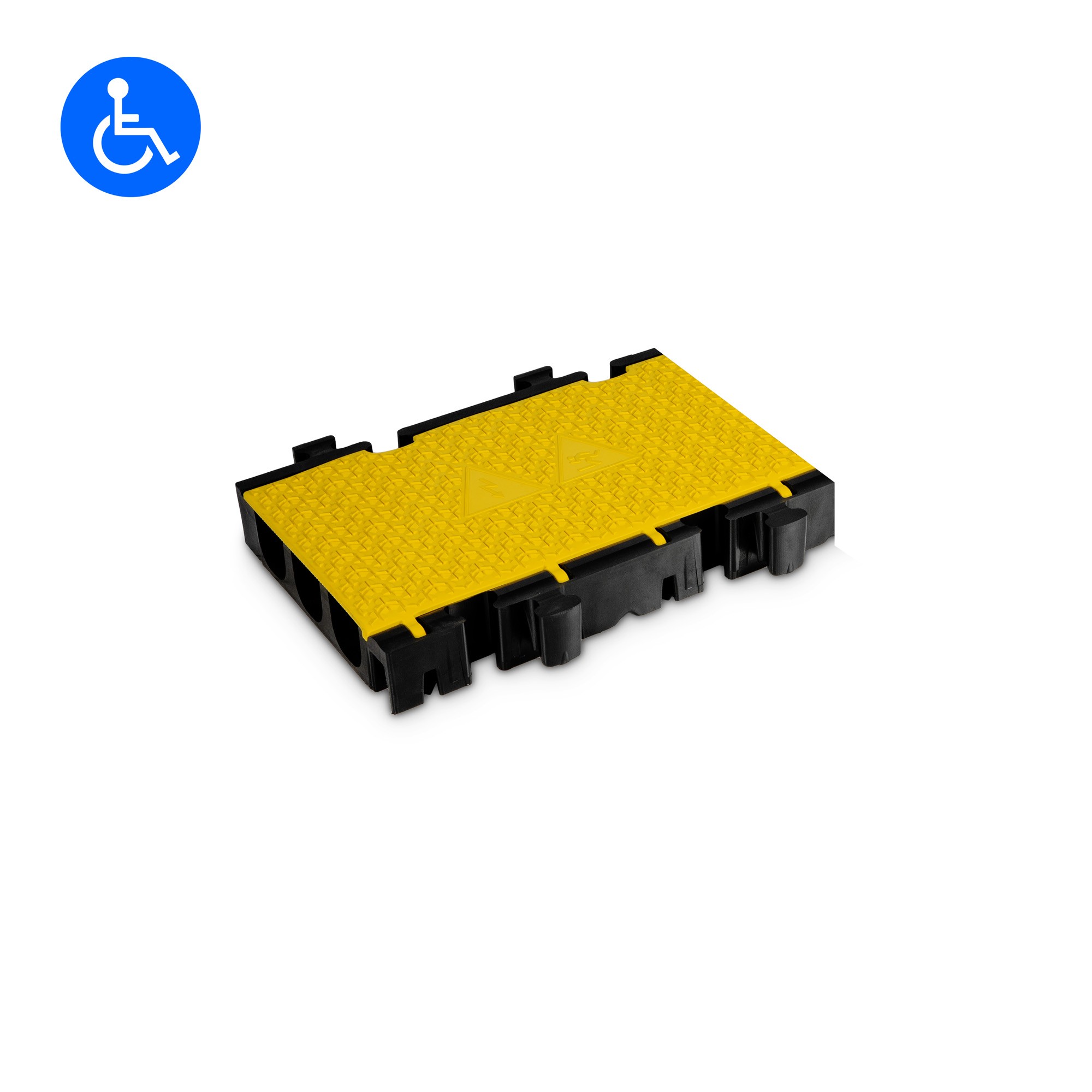Defender 3 2D HV - kerekesszék cable protector feles középrész, 3-channel, yellow lid / cover, yellow