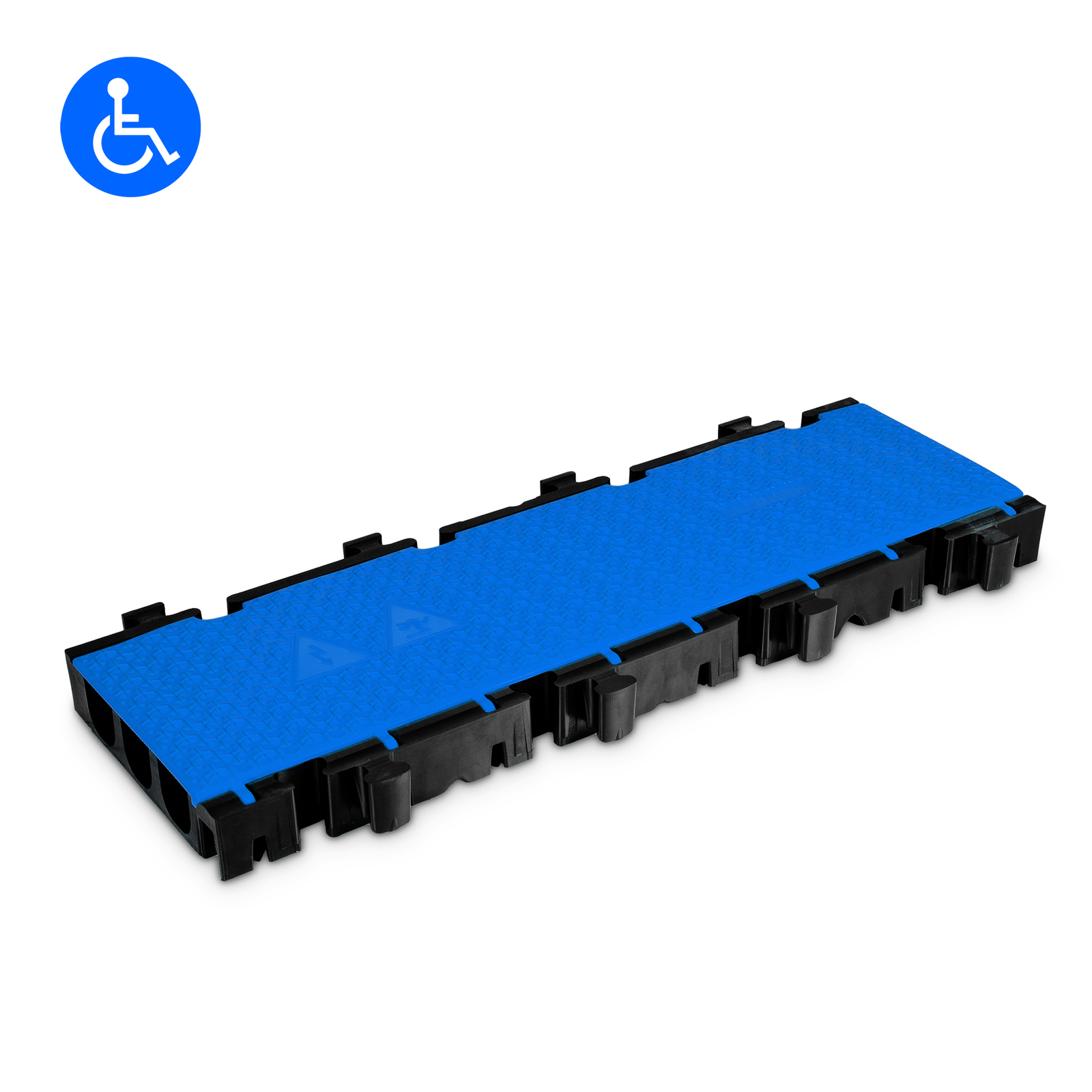 Defender 3 2D M BLU - kerekesszék cable protector középrész akadálymentesítéshez, 3-channel, openable lid / cover, blue